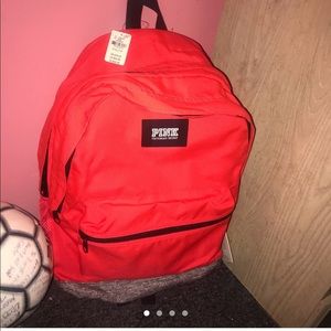 Brand New Red Pink Victoria Secret Campus Backpack